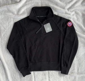 Canada Goose schwarzer Muskoka klassisches Abzeichen 1/4-Reißverschluss Pullover - neu - authentisch - Bild 1 von 3