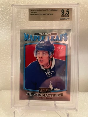 2016-17 O-Pee-Chee Platinum Retro #R66 Auston Matthews Rookie RC BGS 9,5 Foto 1 de 4
