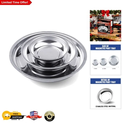 Ultra-Strong Magnetic Tray Set | Rust-Resistant Stainless Steel with Rubber Base Foto 1 de 4