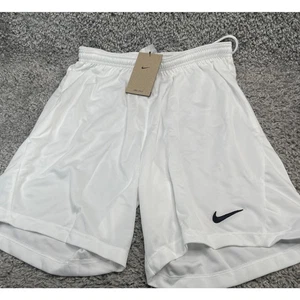 Mens Nike Dri Fit Shorts BV6857 100 White M Football Soccer Brand New Tags - Picture 1 of 12