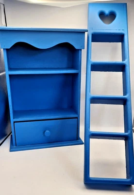 Small Shelf Lot - Two Blue Painted Knick-Knack Shelves - Image 1 of 4