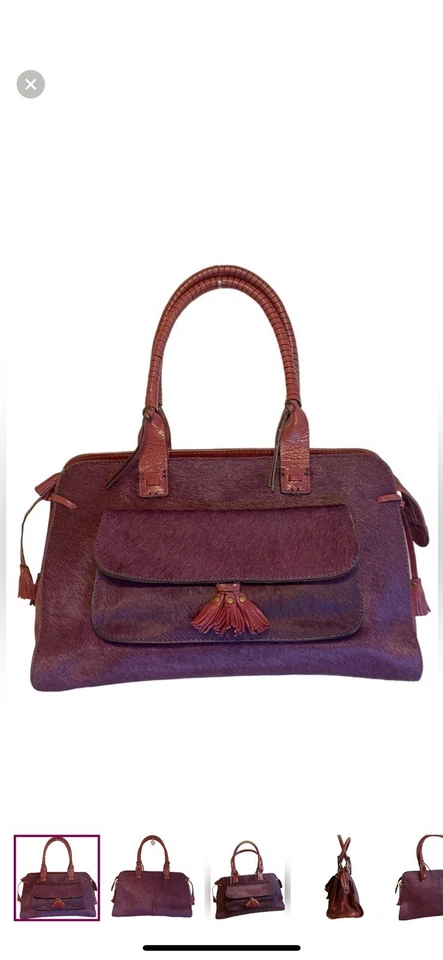 Bolso de Hombro ANTONIO MELANI Cuero Cabello de Becerro Borgoña Foto 1 de 4