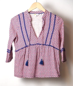 Boden Damen Bohemian Geometrisches leichtes bäuerlich bescheidenes Top Größe 4P - Bild 1 von 10