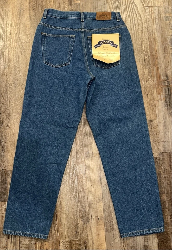 Pantalones de mezclilla rectos con botones de bolsillo de algodón pequeños Capezio para mujer talla 6S nuevos con etiquetas Foto 1 de 4