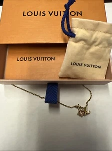 AUTHENTIC Louis Vuitton Corrier Lulgram Necklace Gold M00783 With Box & Receipt - Picture 1 of 5