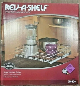 Rev-A-Shelf Extra Large Cabinet Chrome Pullout Basket Organizer 59-21C-5, 20.5" - Picture 1 of 6