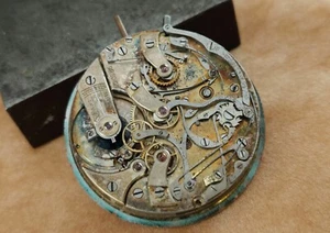 Antique LONGINES Medical Chronograph Movement Caliber 19.73 & Dial. To Restore - Picture 1 of 16