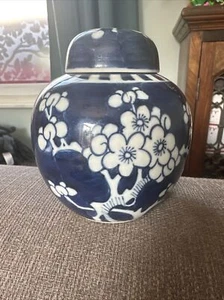 Antik aus dem 19. Jahrhundert? Blau und weiß chinesisches Porzellan Pflaumen Ingwerglas - Bild 1 von 5