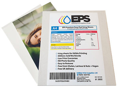 Icing Sheets Plain A4 Pack For Printing Cake Toppers - 25 Sheets EPS Premium • 32.52$