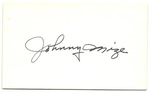 Johnny Mize Autographed 3x5 index card JSA Sticker COA - Picture 1 of 2