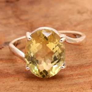 Lemon Topaz Gemstone 925 sterling Silver Jewelry Handmade Ring Choose size US - Picture 1 of 5