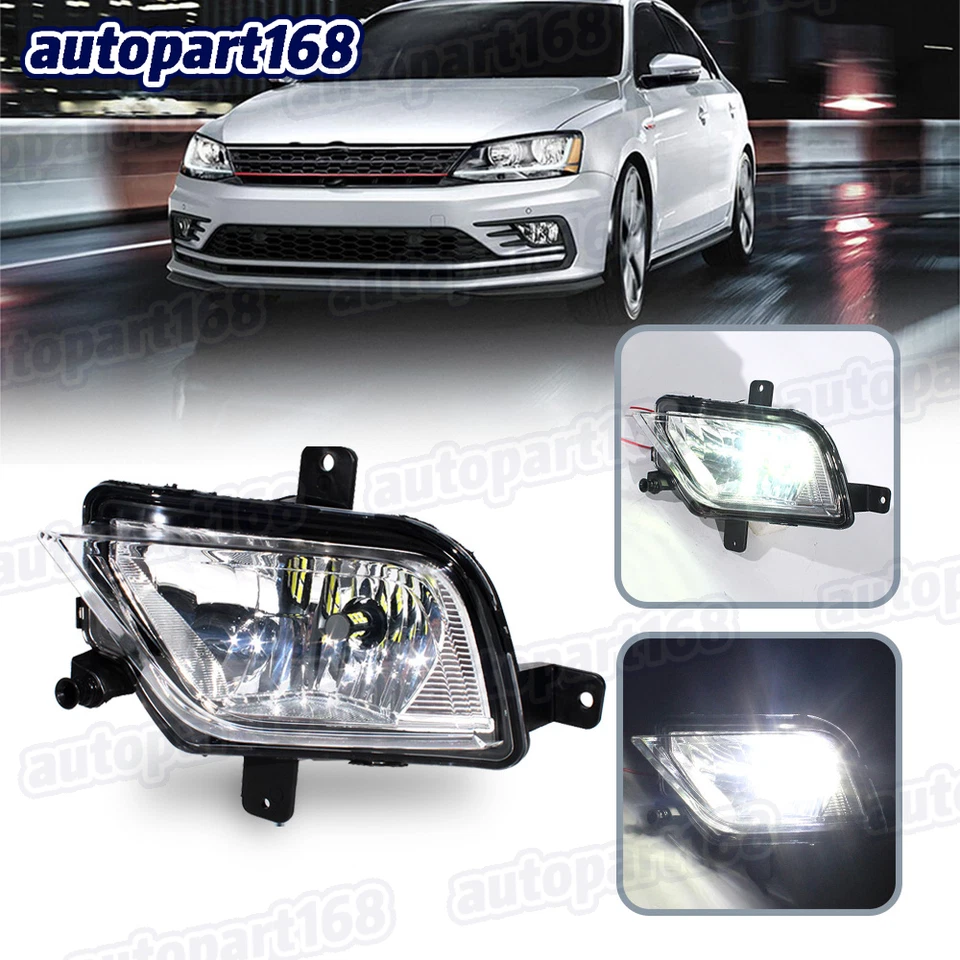 Left Driver Front Fog Lamp Light W/ LED Bulb For Volkswagen Jetta GLI 2015-2018 - Imagem 1 de 4