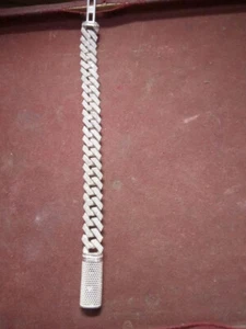 D/VVS1 MOISSANITE Custom Bracelet 15mm x 8 inch REAL 925 Silver Passes Tester - Picture 1 of 2