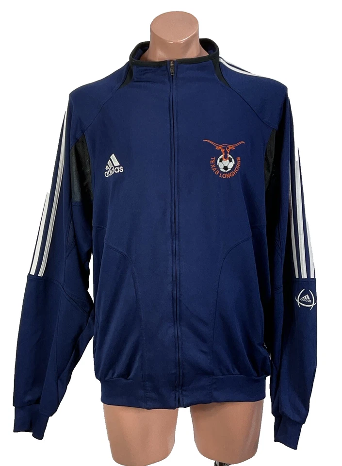 Chaqueta de fútbol Adidas Texas Longhorns 2003 vintage cremallera completa edición Y2K jugador XL Foto 1 de 4