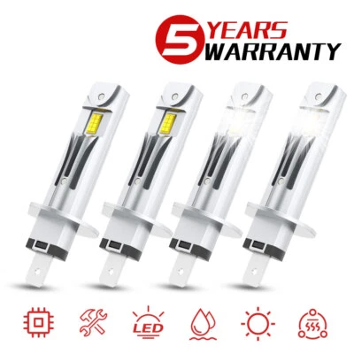 4x H1 LED Lights High & Low Beam Bulbs Kit 6500K For Jaguar X-Type 2002-2008 - Image 1 of 4