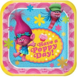 Trolls Party Supplies Lunch Plates 8 Pack Birthday Tableware Poppy Dessert Small - Picture 1 of 1