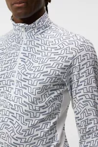 New J. Lindberg Luke Print Half Zip Mid Layer Golf Shirt Mens XXL White Logo - Picture 1 of 12