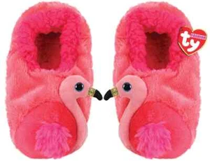 Ty Gilda Flamingo 9,125"L (ungedehnt 8,5") Hausschuhe Socken Kind Größe Large (4-6) - Bild 1 von 1