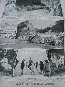 A Biarritz route grande plage Baignade Article Original Print 1903 - Picture 1 of 1