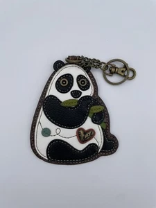 Chala Panda Bear Key Chain Coin Purse Leather Bag Fob Charm New - Picture 1 of 2