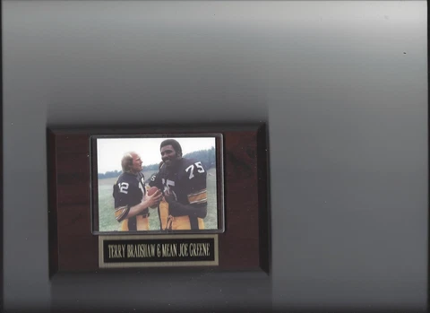 TERRY BRADSHAW & MEAN JOE GREENE PLAQUE PITTSBURGH STEELERS FOOTBALL NFL Cover