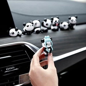 8/9/11x Noverty Mini Panda Toy Car Dashboard Doll Statue Ornament Set Home Decor - Picture 1 of 18