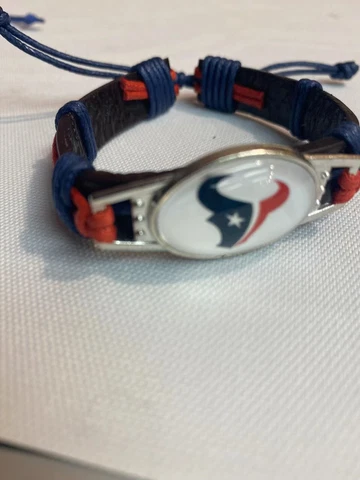 Houston Texans NFL FOOTBALL TEAM Charm Bracelet Jewelry Red Blue Gift Cover