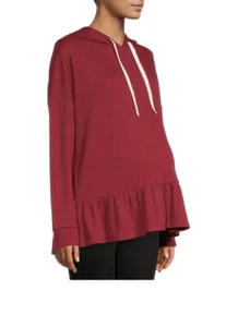 Time and Tru Maternity Knit Peplum Hoodie Size Medium 8-10 NWT - Picture 1 of 6