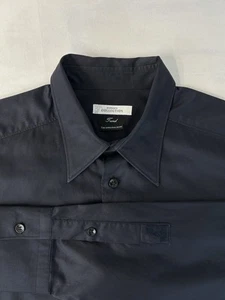 Versace Collection Trend Dress Shirt Mens Size 40 Dark Navy Blue L/S Cotton - Picture 1 of 23