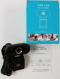 Full HD 1080p Webcam for Meetings, Streaming, Desktop, Laptop, PC - Built-in Mi - Picture 1 of 5