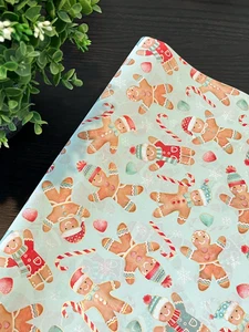 GINGERBREAD COOKIES Design Tissue Paper Sheets Choose Size & Package Amount - Picture 1 of 5