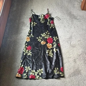 Jones New York Midikleid schwarz Seide Essence Blumen GR L - Bild 1 von 6