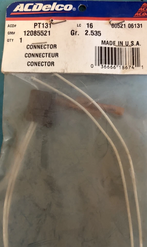 HVAC Pressure Switch Connector AC DELCO PT131 GM 12085521 NOS - Image 1 of 1