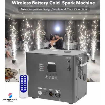 350W Mini Battery Cold Spark Machine Wireless DMX DJ Sparkler Fountain Machine - Image 1 of 4