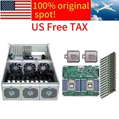 8GPU PCIe4.0 X16 bandwidth Server ASRock RACK ROME2D32GM-2T - Image 1 of 4