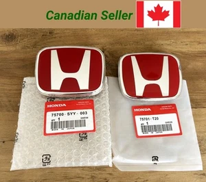 2x Insignias emblemas de parrilla delantera y maletero trasero JDM Honda rojas para 11º Civic 2022 - Imagen 1 de 6
