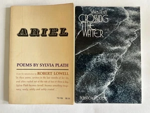 SYLVIA PLATH ~ lot of 2 books ~ ARIEL ~ CROSSING THE WATER ~ poetry, paperback - Picture 1 of 6