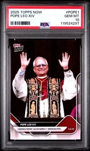 2025 TOPPS NOW #PAPA1 PAPA LEONE XIV PSA 10 - Foto 1 di 1