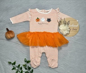 Next Baby Girls Preloved Cute TuTu Halloween Sleepsuit Upto 1 Month - Picture 1 of 2
