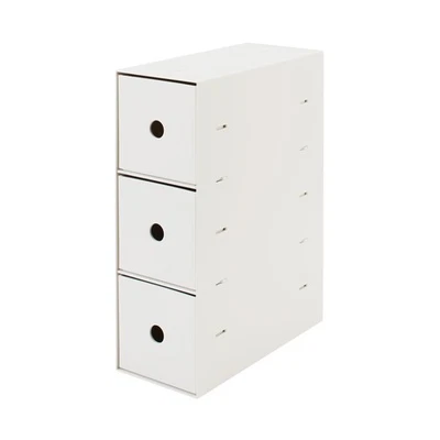 MUJI Polypropylene Storage Box 3 Drawers White Gray W11×D24.5×H32cm - Image 1 of 4