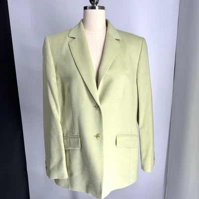 Basler German Wool Blend Lightweight Structured Blazer Jacket Green Sz 34 S- M Foto 1 de 4
