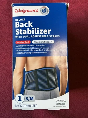 Cinturón de Soporte Estabilizador de Espalda Walgreens Deluxe Doble Correas Ajustables Talla S/M Foto 1 de 4