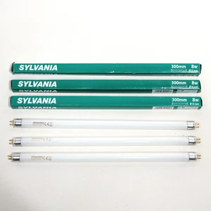 3x Sylvania 8W T5 Flourescent Tubes Cool White 400 lumen 300mm F8W/T5/33-640 - Picture 1 of 5