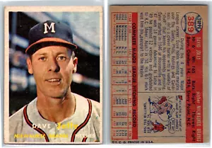 1957 Topps #389, Dave Jolly, Milwaukee Braves - Bild 1 von 1