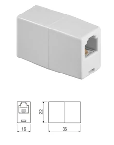 Telefon-Adapter 6P4C RJ11 to RJ11 Modular Kabel-Verbinder Buchse Bu/Bu Kupplung - Bild 1 von 1