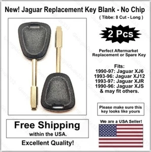 2pak: Jaguar Aftermarket Key Blank Shell - No Chip! Fits Older  XJ6 XJ12 XJR XJS - Picture 1 of 10