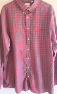 Rowm Herren 2XT Langarm Hemd mit Knopfleiste kariert rot grau - Bild 1 von 9