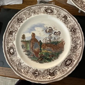 COMMON PARTRIDGE Mason's Game Birds series,brown transfer dinner plate - Picture 1 of 3