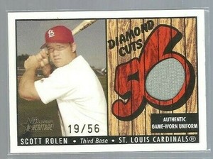 2003 Bowman Heritage Diamond Cuts Red Relic #SR1 Scott Rolen Bat 19/56 (ref54998