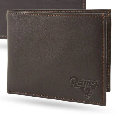 Cartera Sparo de fútbol americano Los Angeles LA Rams Lic. Billetera de cuero plegable NFL RFID Foto 1 de 4